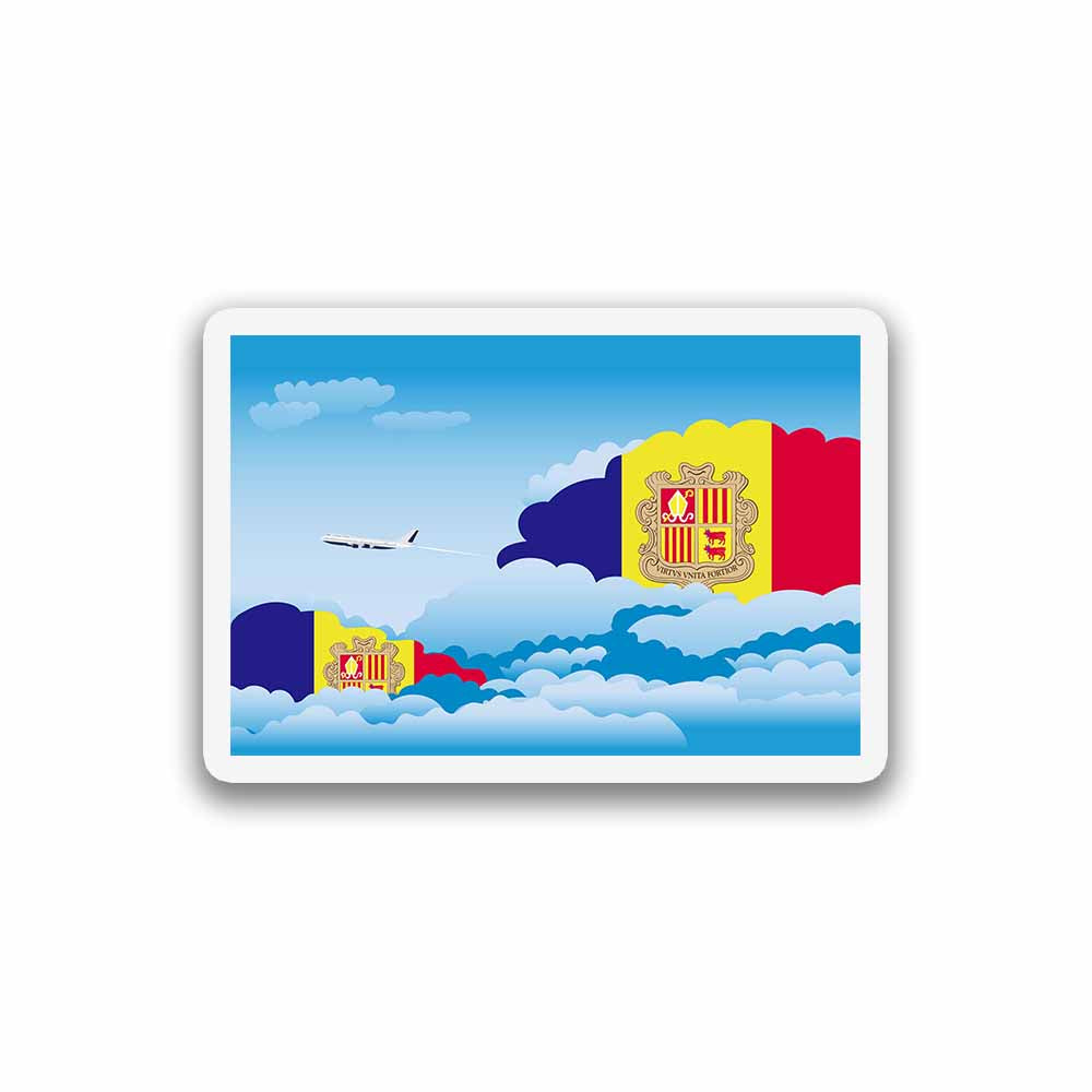 Andorra Airplane Day Clouds Sticker & Magnet