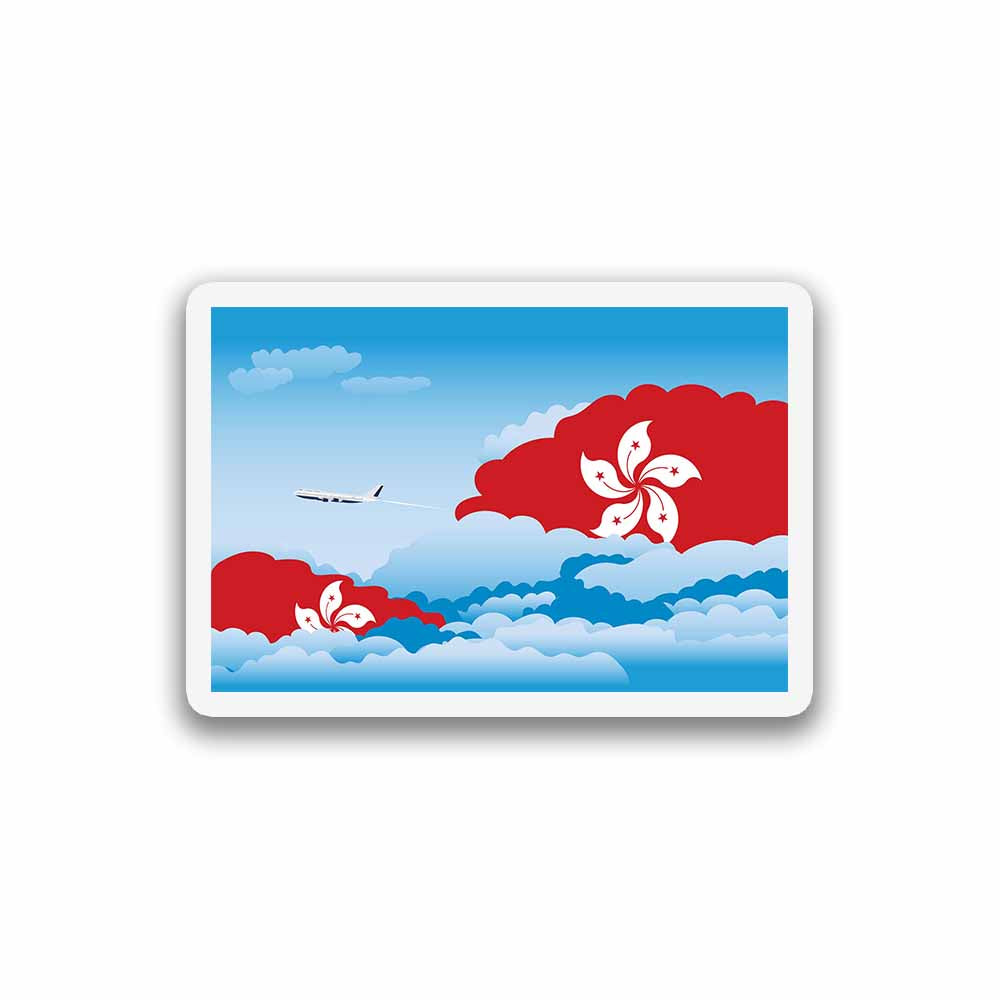 Hong Kong Airplane Day Clouds Sticker & Magnet