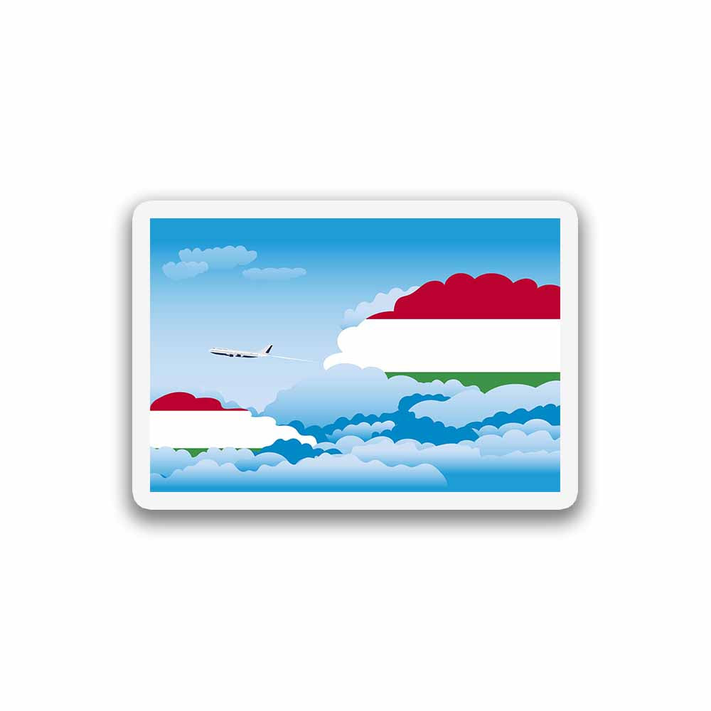 Hungary Airplane Day Clouds Sticker & Magnet