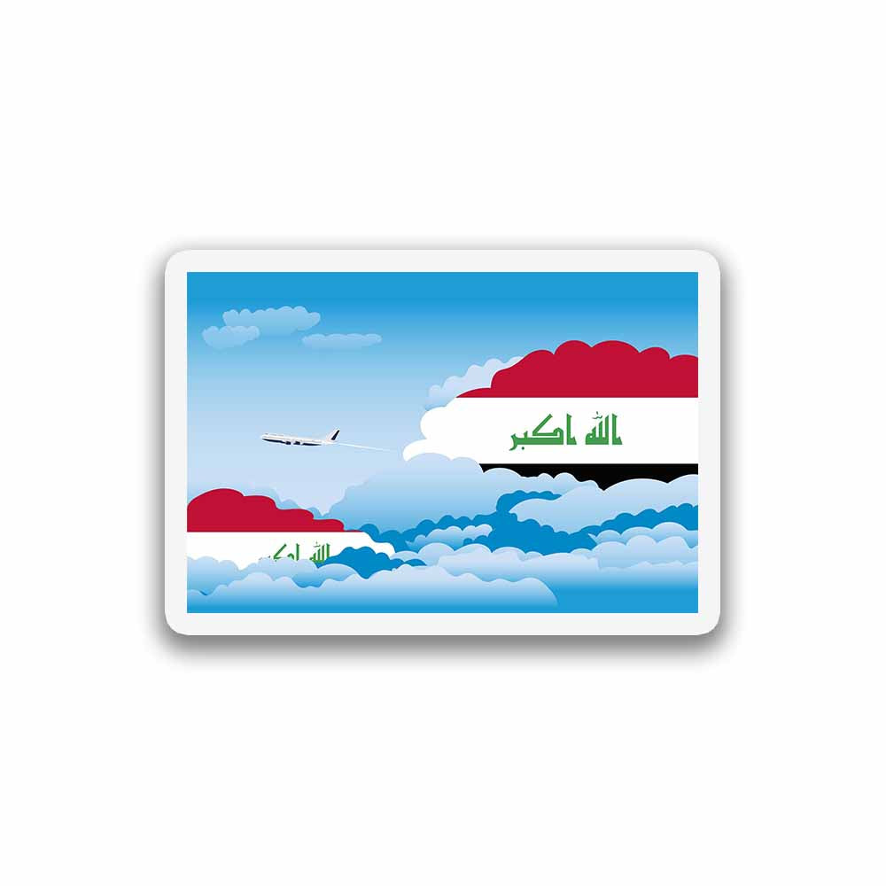 Iraq Airplane Day Clouds Sticker & Magnet