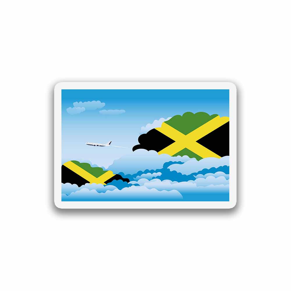 Jamaica Airplane Day Clouds Sticker & Magnet