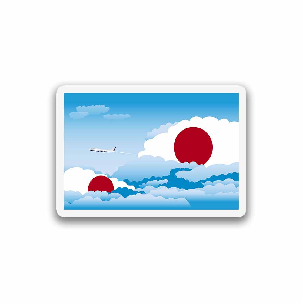 Japan Airplane Day Clouds Sticker & Magnet