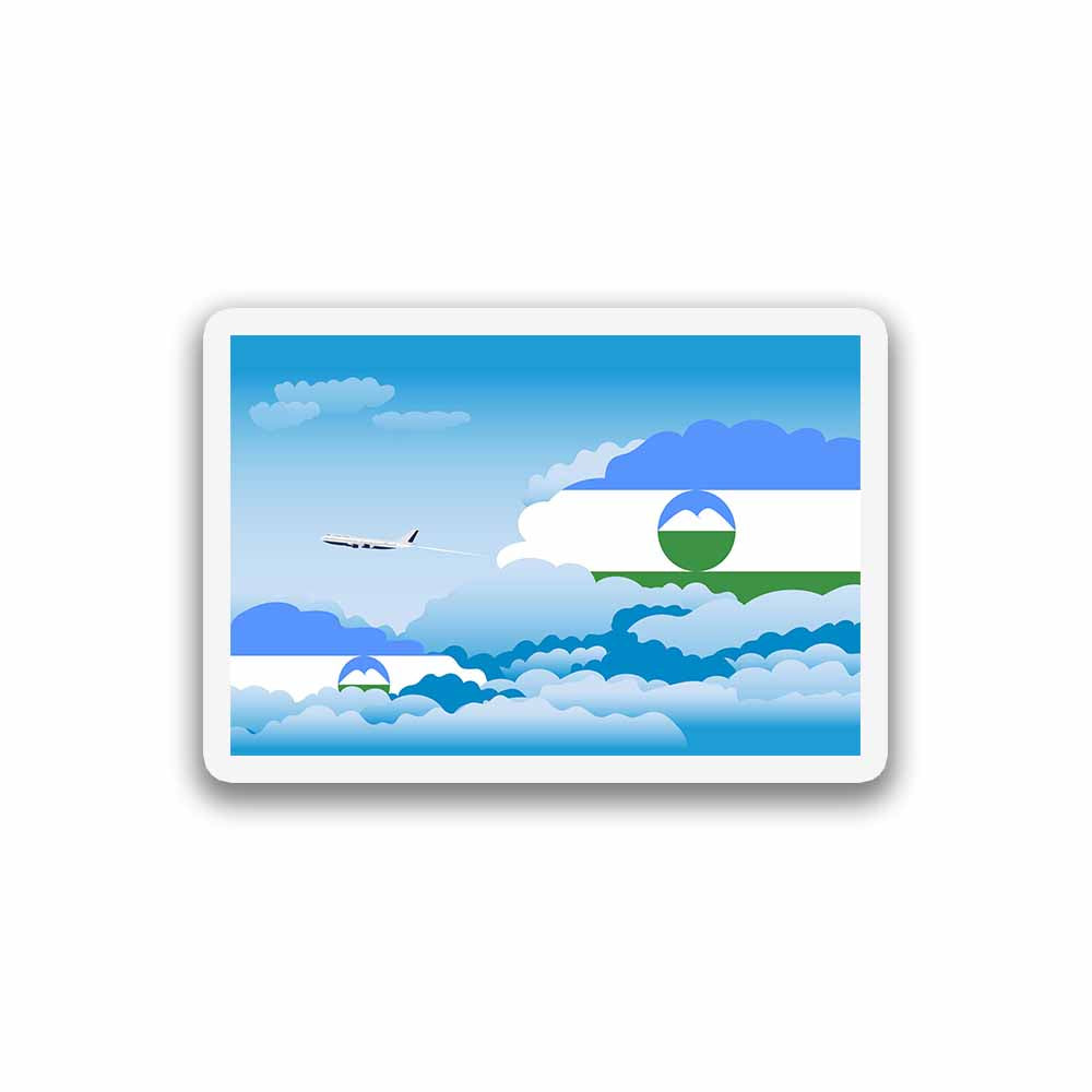 Kabardino Balkaria Airplane Day Clouds Sticker & Magnet