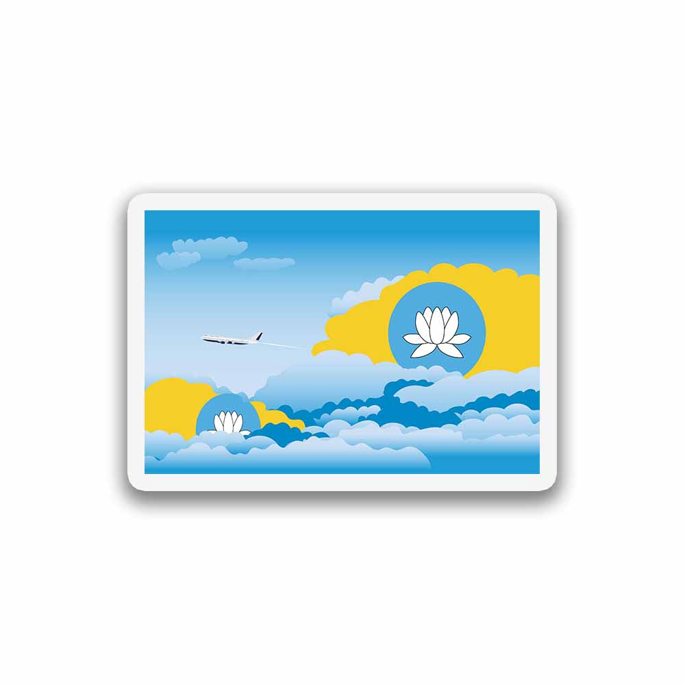 Kalmykia Airplane Day Clouds Sticker & Magnet