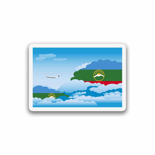 Karachay Cherkessia Airplane Day Clouds Sticker & Magnet