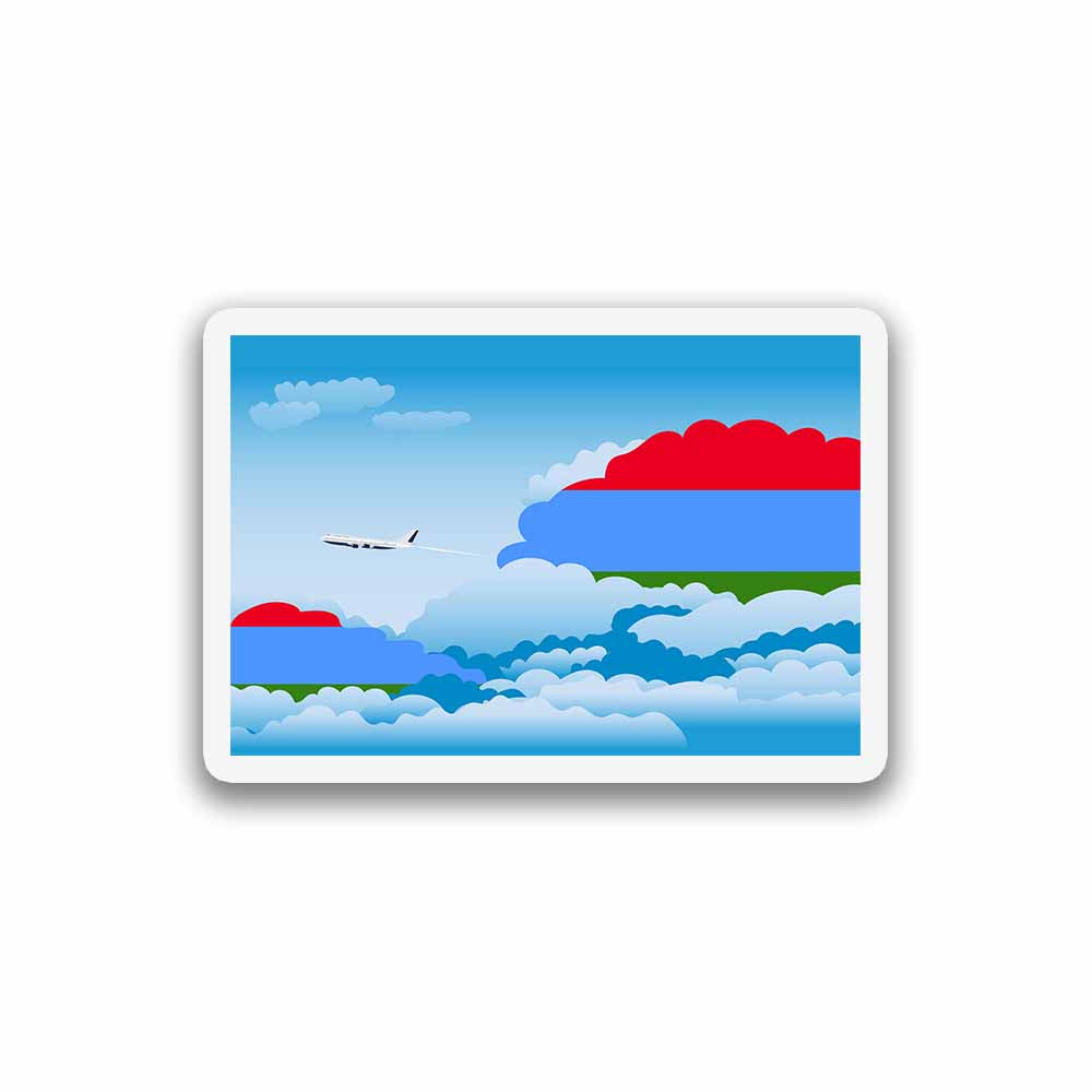Karelia Airplane Day Clouds Sticker & Magnet