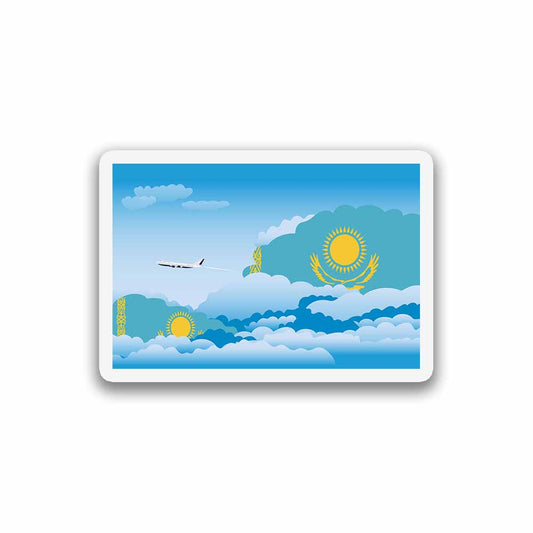 Kazakhstan Airplane Day Clouds Sticker & Magnet