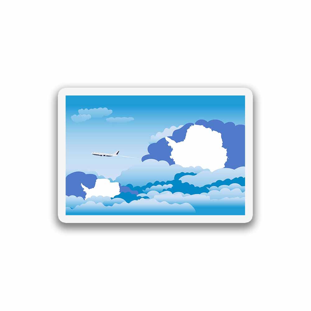 Antarctica Airplane Day Clouds Sticker & Magnet