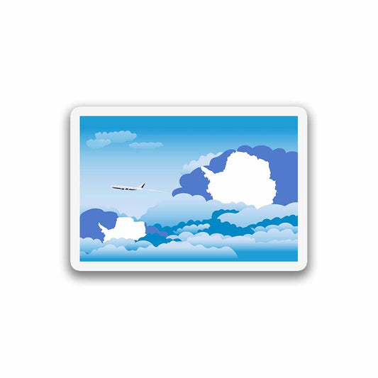 Antarctica Airplane Day Clouds Sticker & Magnet