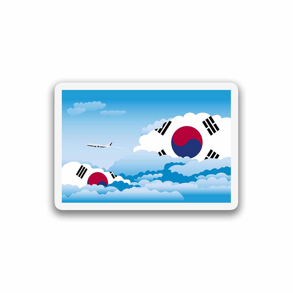 Korea, South Airplane Day Clouds Sticker & Magnet