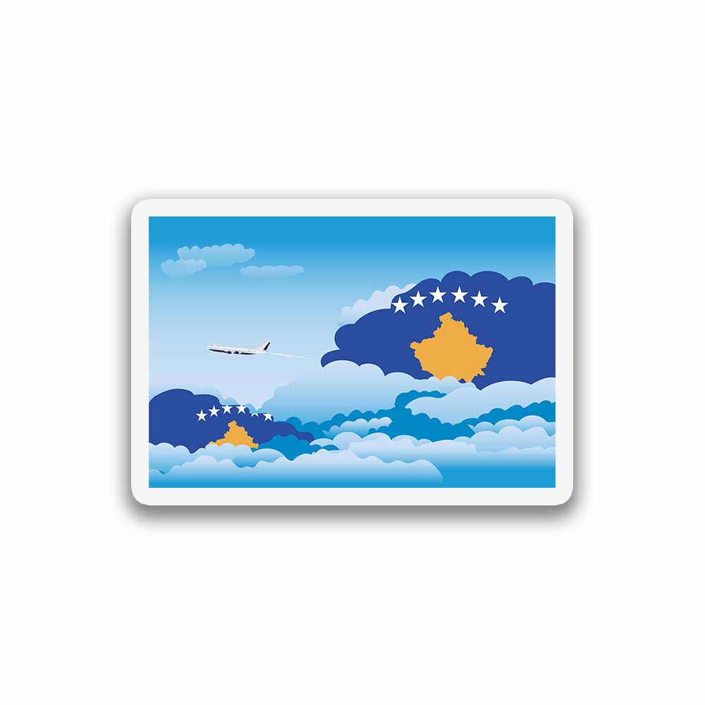 Kosovo Airplane Day Clouds Sticker & Magnet