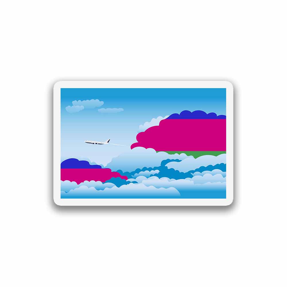 Kuban Peoples Republic Airplane Day Clouds Sticker & Magnet