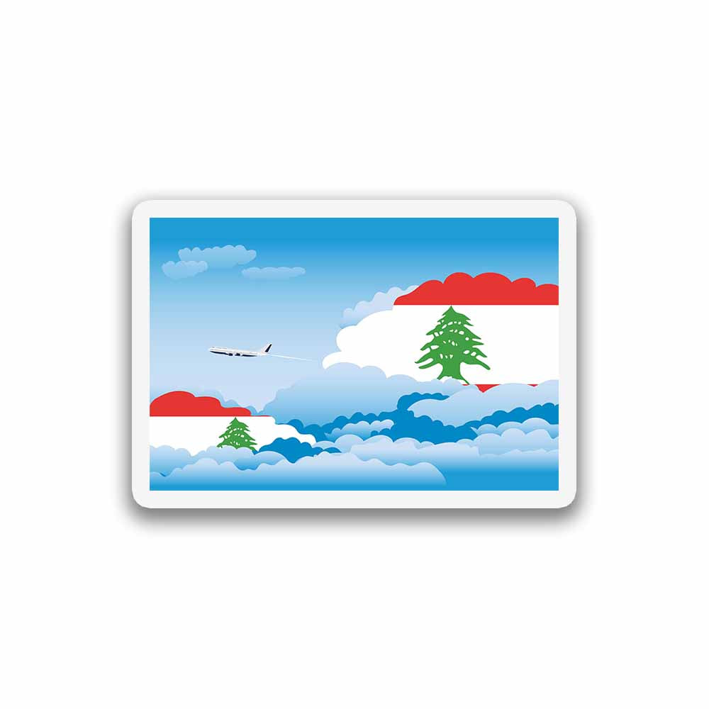 Lebanon Airplane Day Clouds Sticker & Magnet