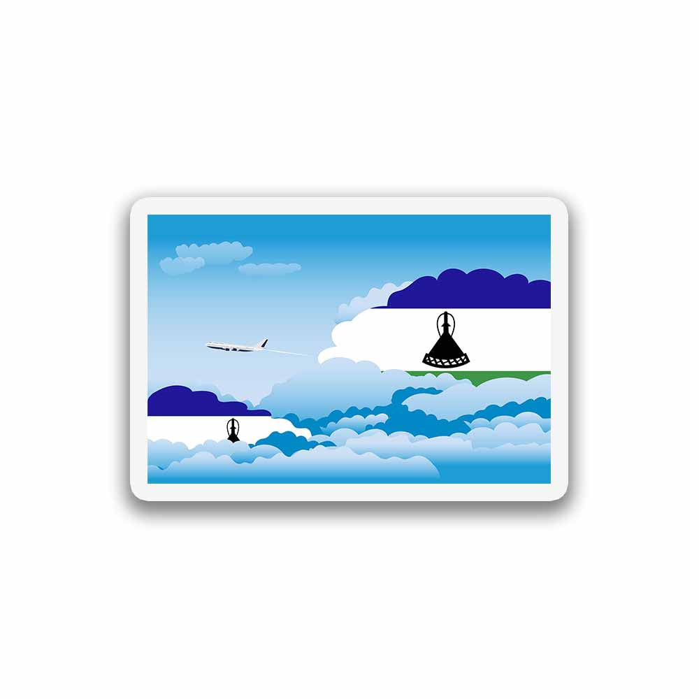 Lesotho Airplane Day Clouds Sticker & Magnet