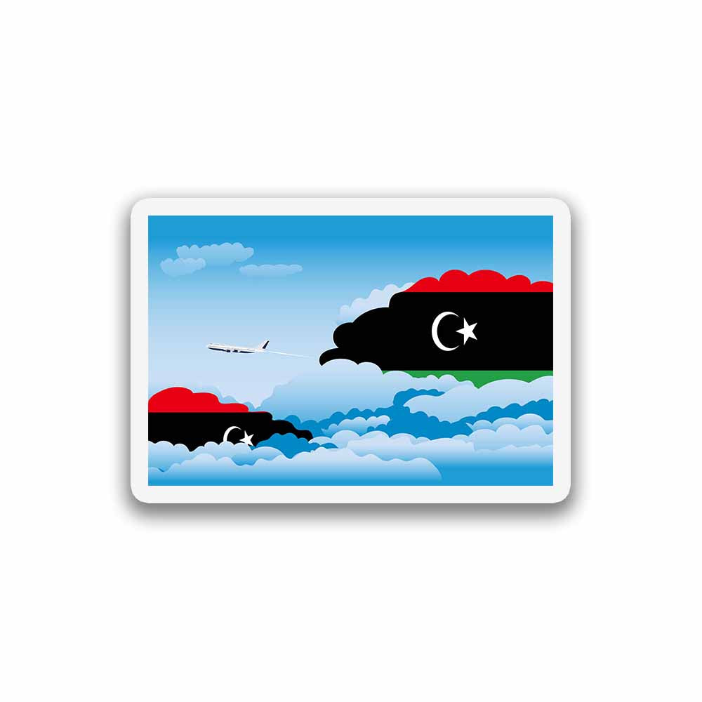Libya Airplane Day Clouds Sticker & Magnet