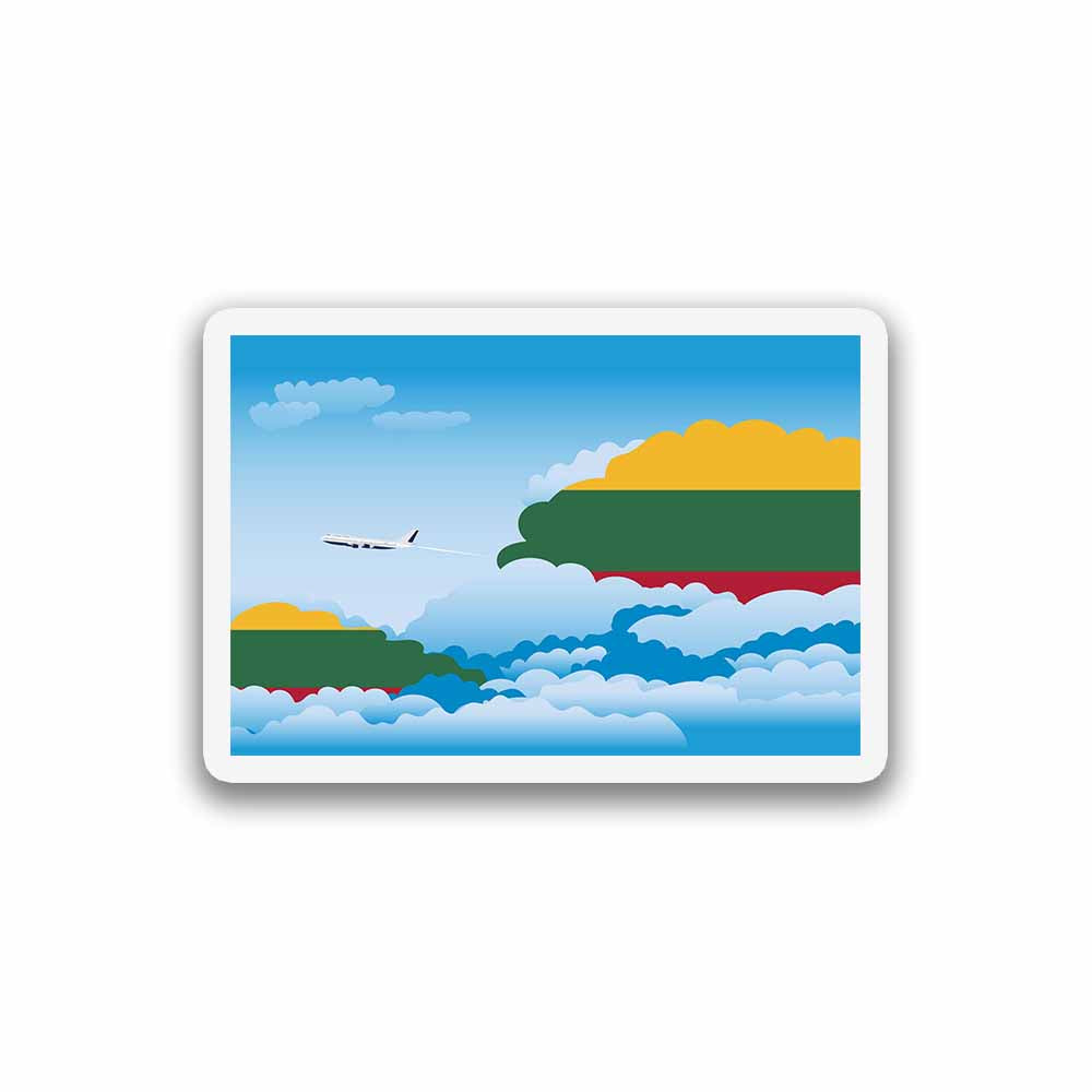 Lithuania Airplane Day Clouds Sticker & Magnet