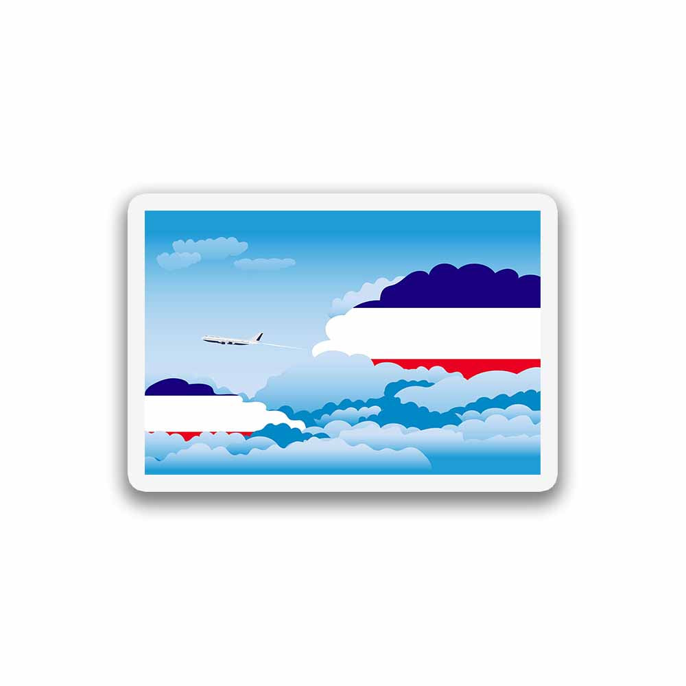 Los Altos Airplane Day Clouds Sticker & Magnet