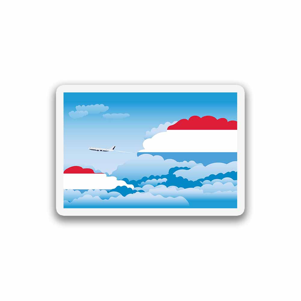 Luxembourg Airplane Day Clouds Sticker & Magnet