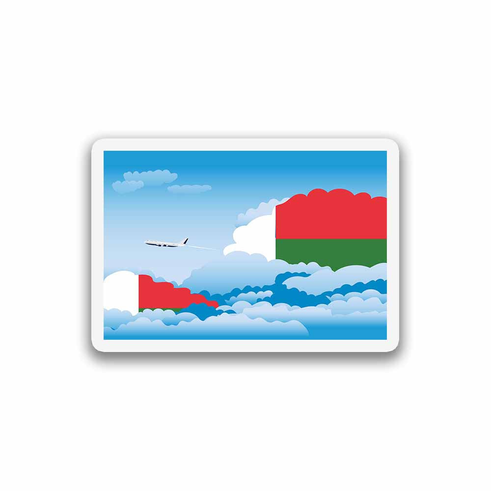Madagascar Airplane Day Clouds Sticker & Magnet