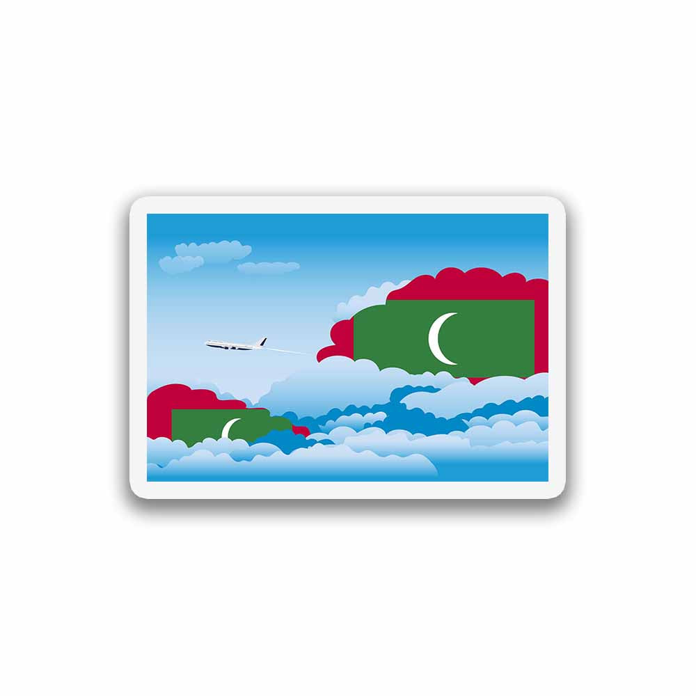 Maldives Airplane Day Clouds Sticker & Magnet