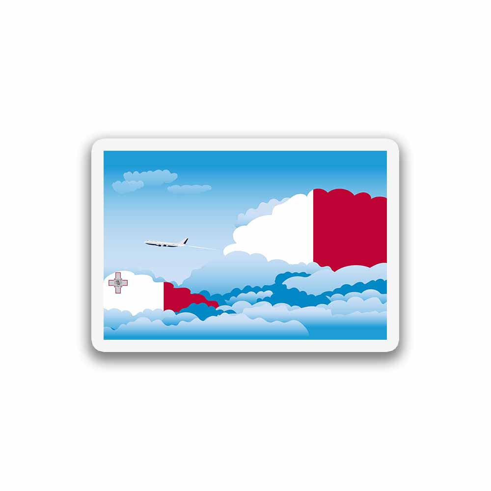 Malta Airplane Day Clouds Sticker & Magnet