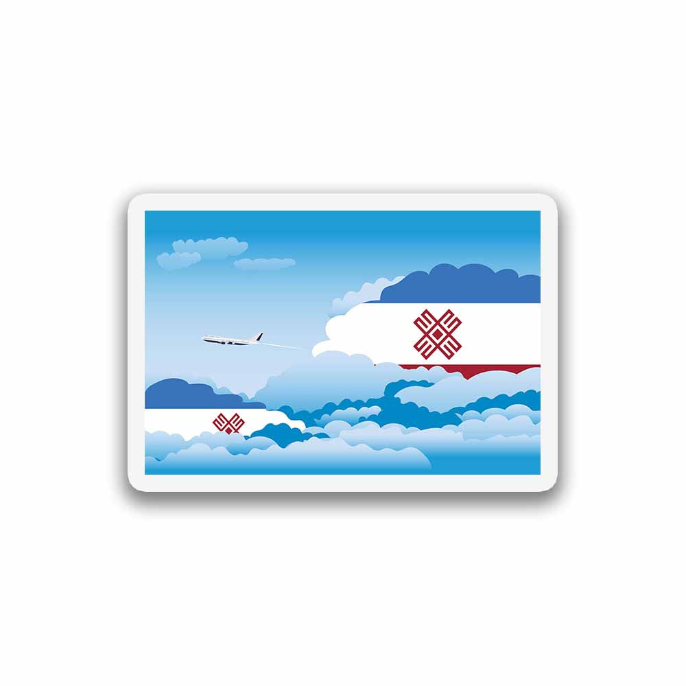 Mari El Airplane Day Clouds Sticker & Magnet