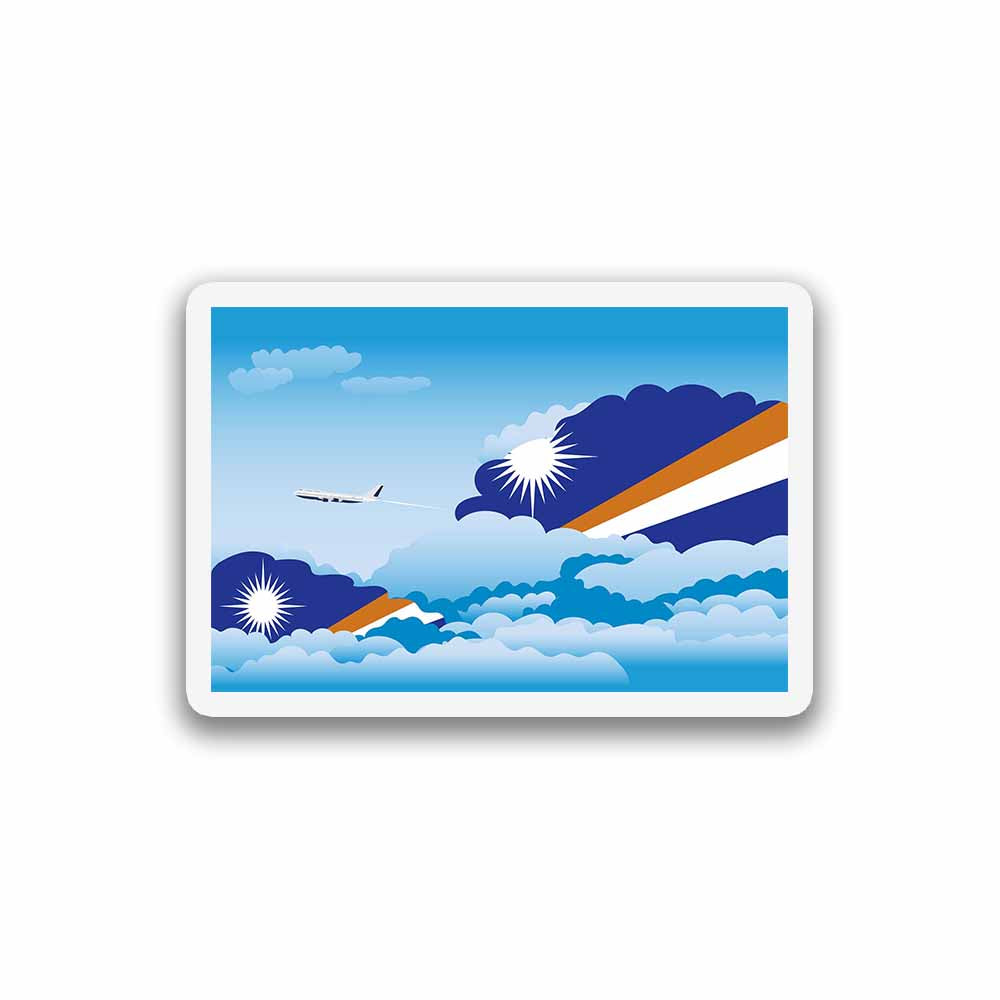 Marshall Islands Airplane Day Clouds Sticker & Magnet