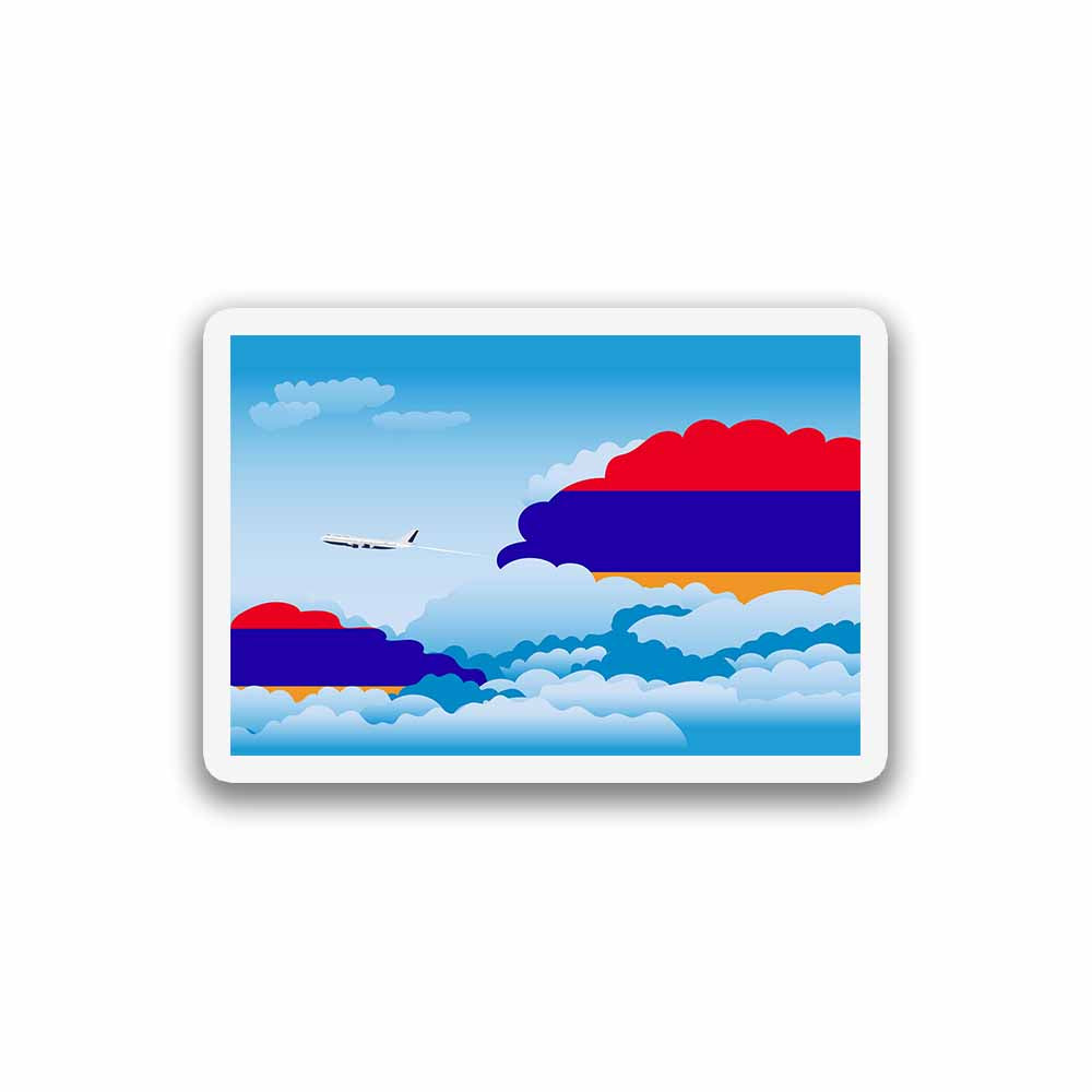 Armenia Airplane Day Clouds Sticker & Magnet