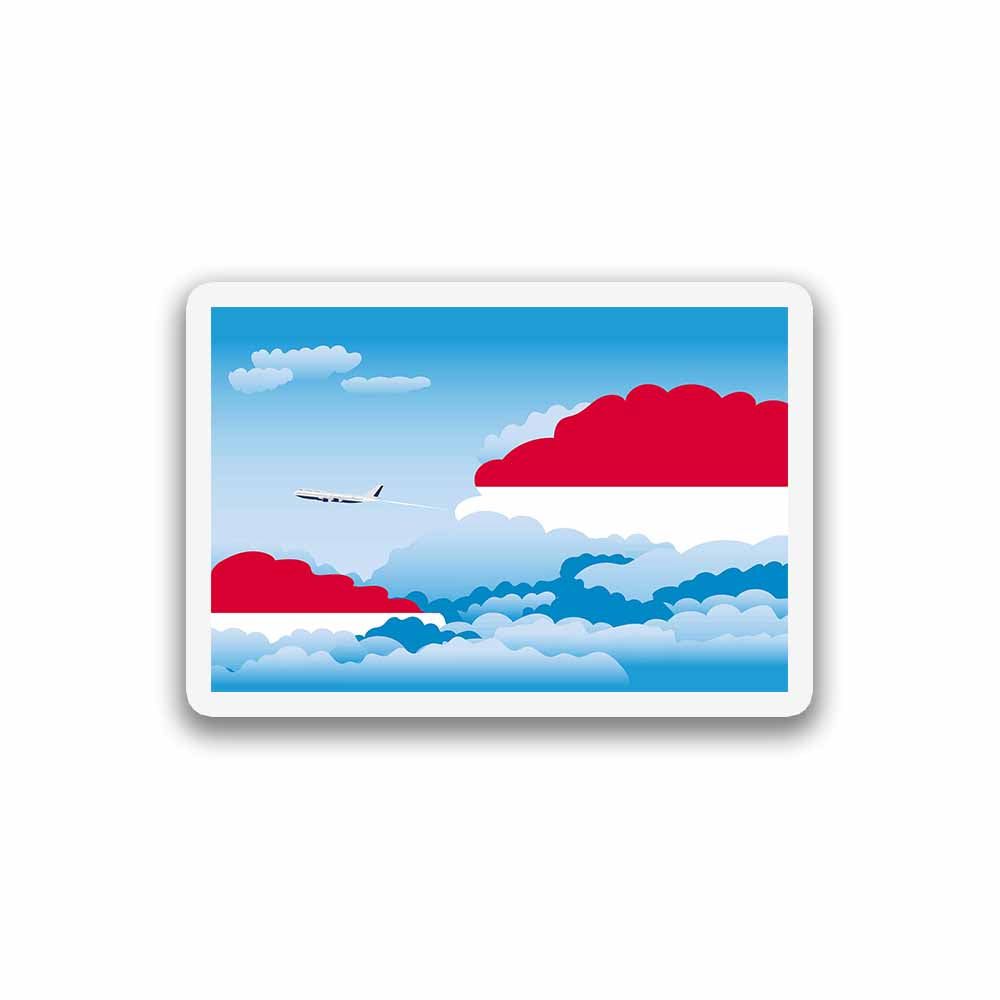 Monaco Airplane Day Clouds Sticker & Magnet
