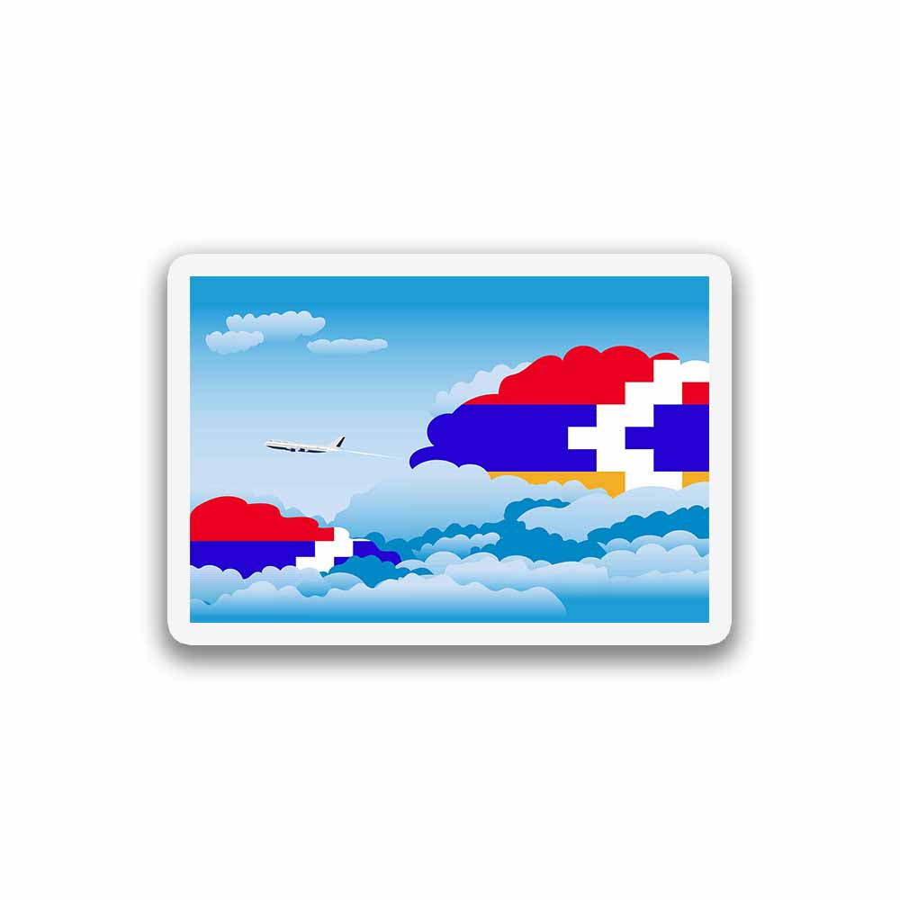 Nagorno Karabakh Republic Airplane Day Clouds Sticker & Magnet