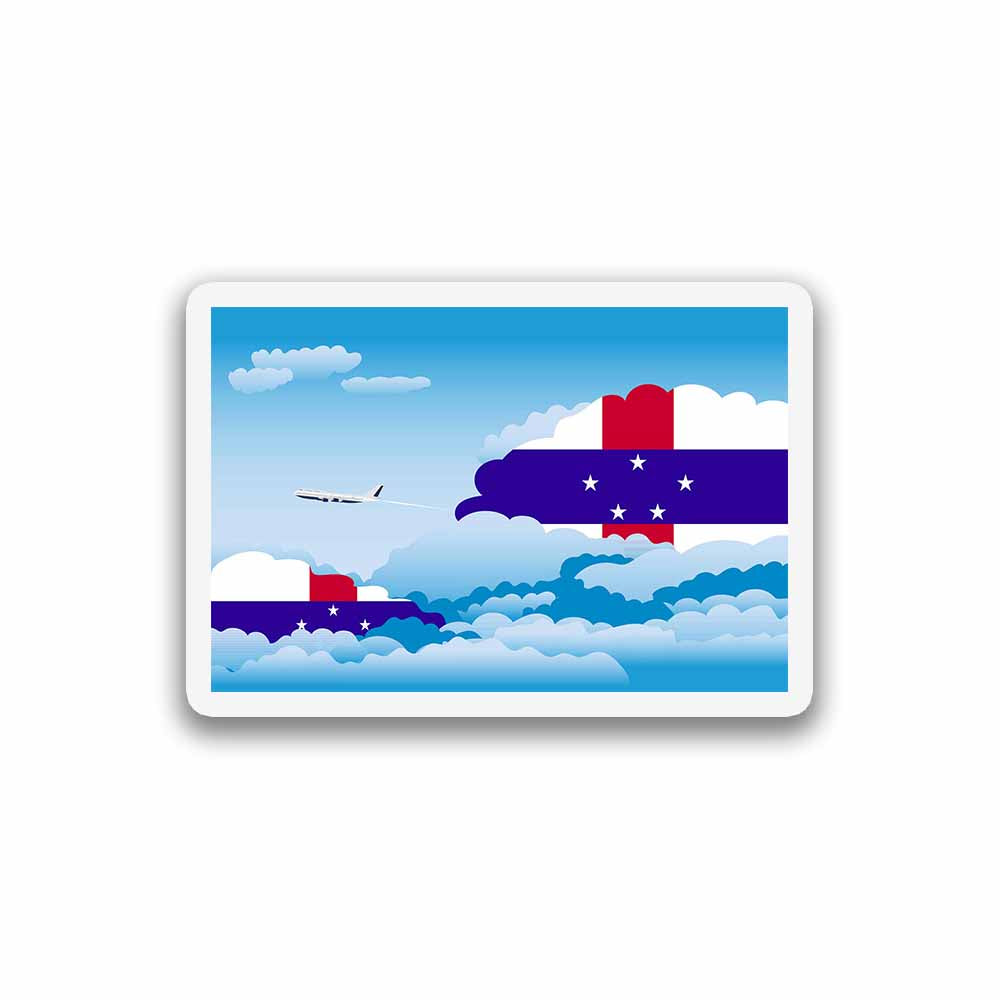 Netherlands Antilles Airplane Day Clouds Sticker & Magnet