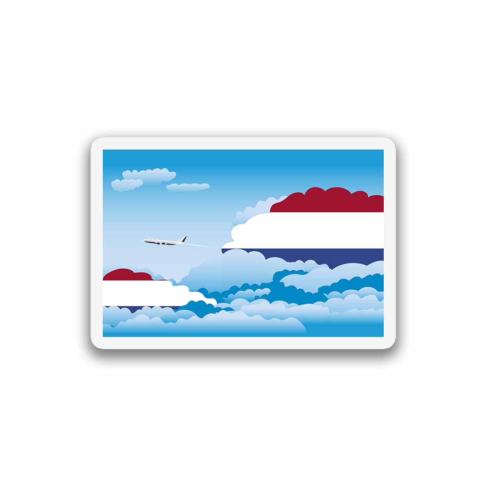 Netherlands Airplane Day Clouds Sticker & Magnet