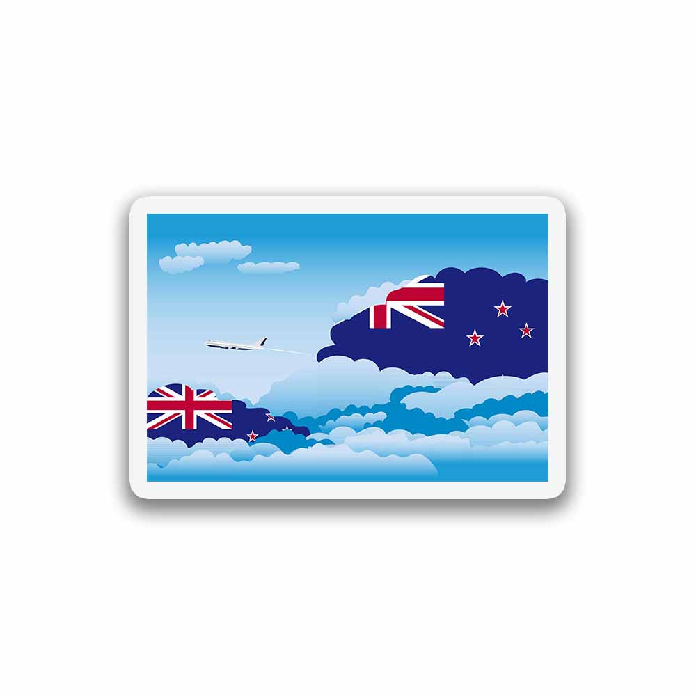 New Zealand Airplane Day Clouds Sticker & Magnet