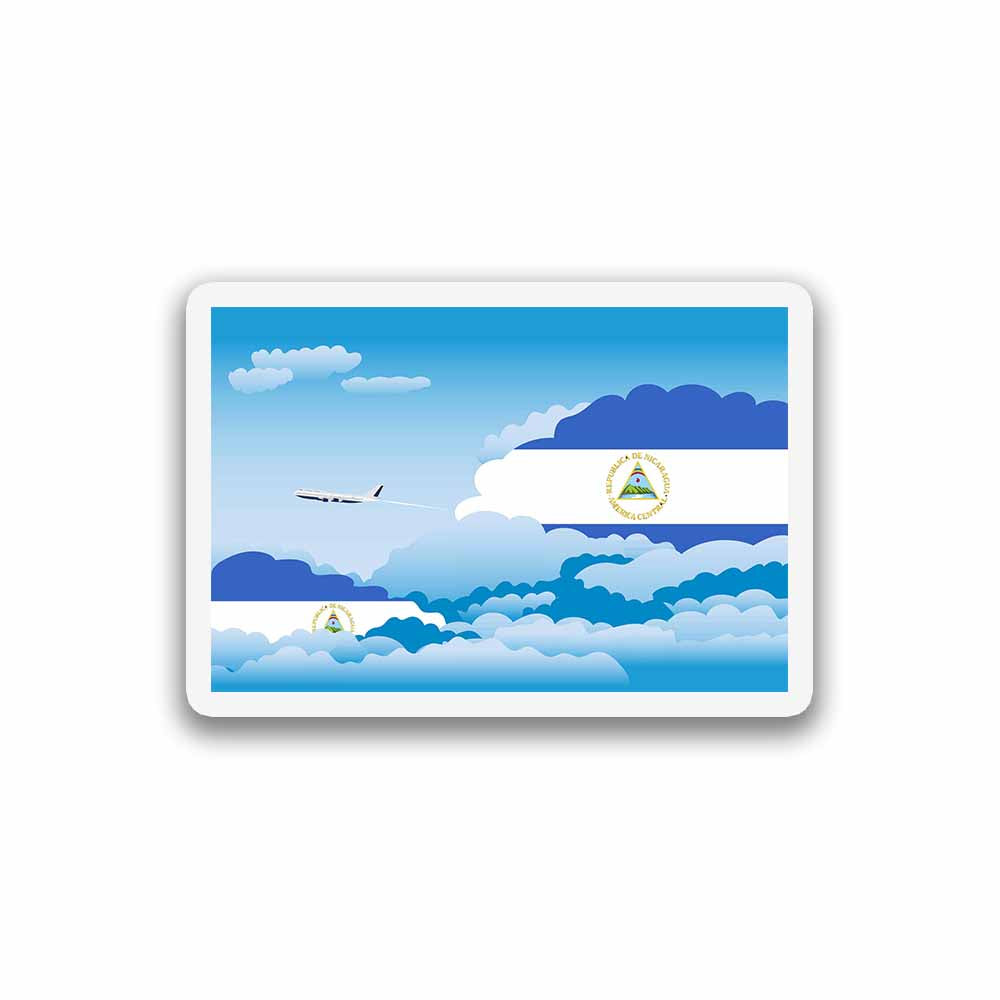 Nicaragua Airplane Day Clouds Sticker & Magnet