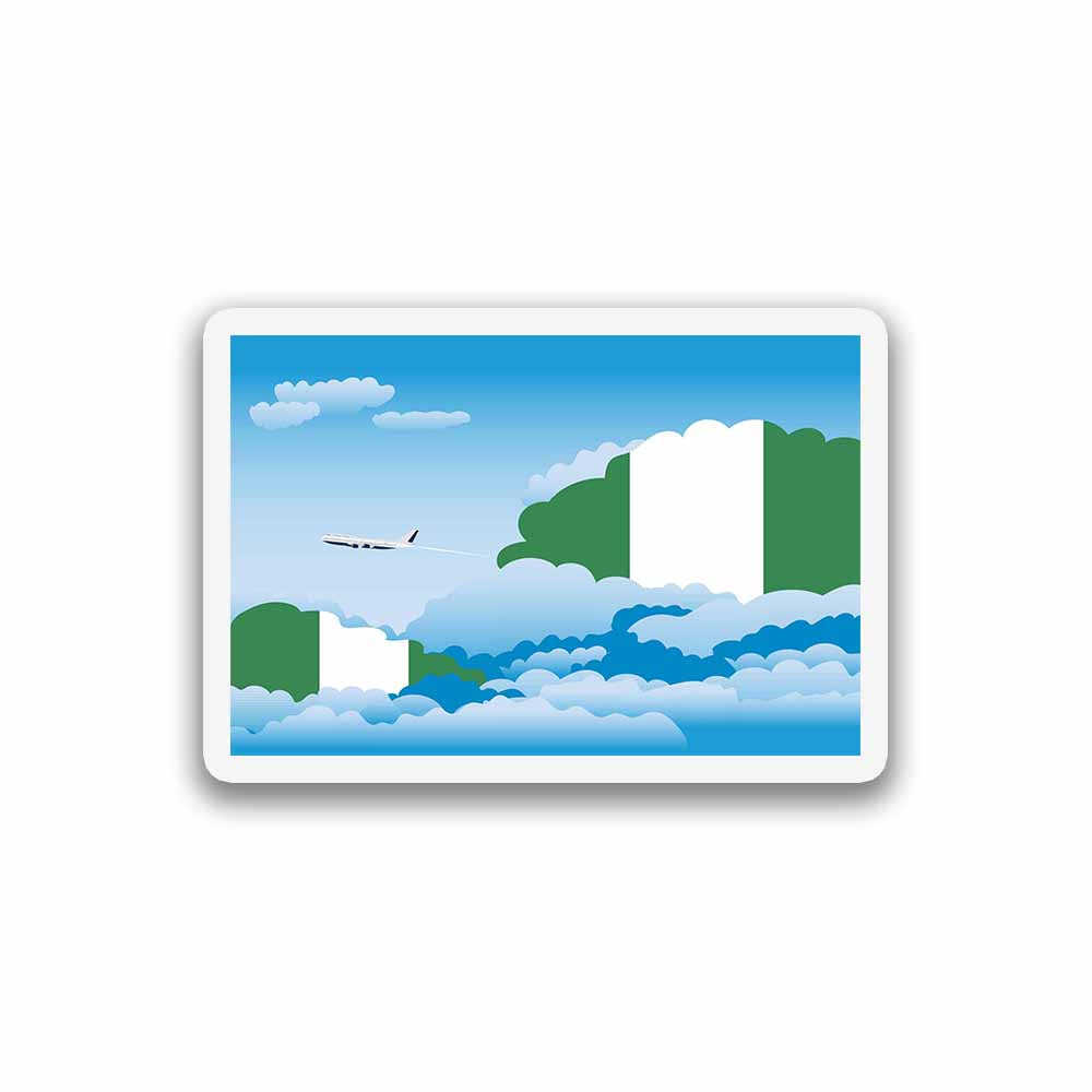 Nigeria Airplane Day Clouds Sticker & Magnet