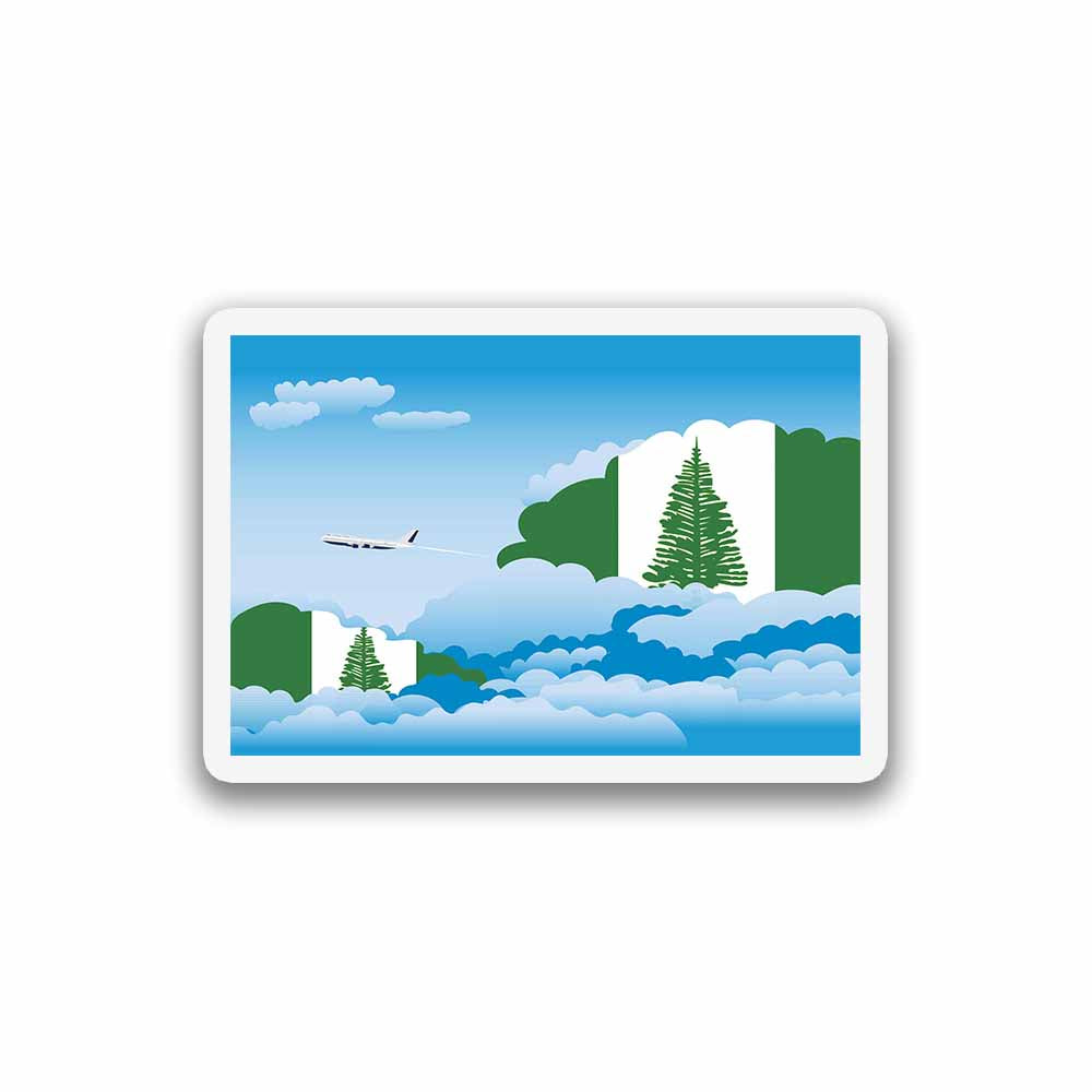 Norfolk Island Airplane Day Clouds Sticker & Magnet