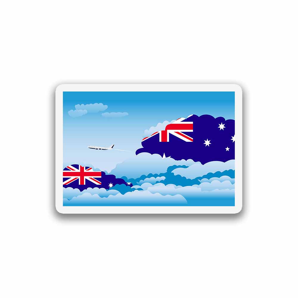 Australia Airplane Day Clouds Sticker & Magnet