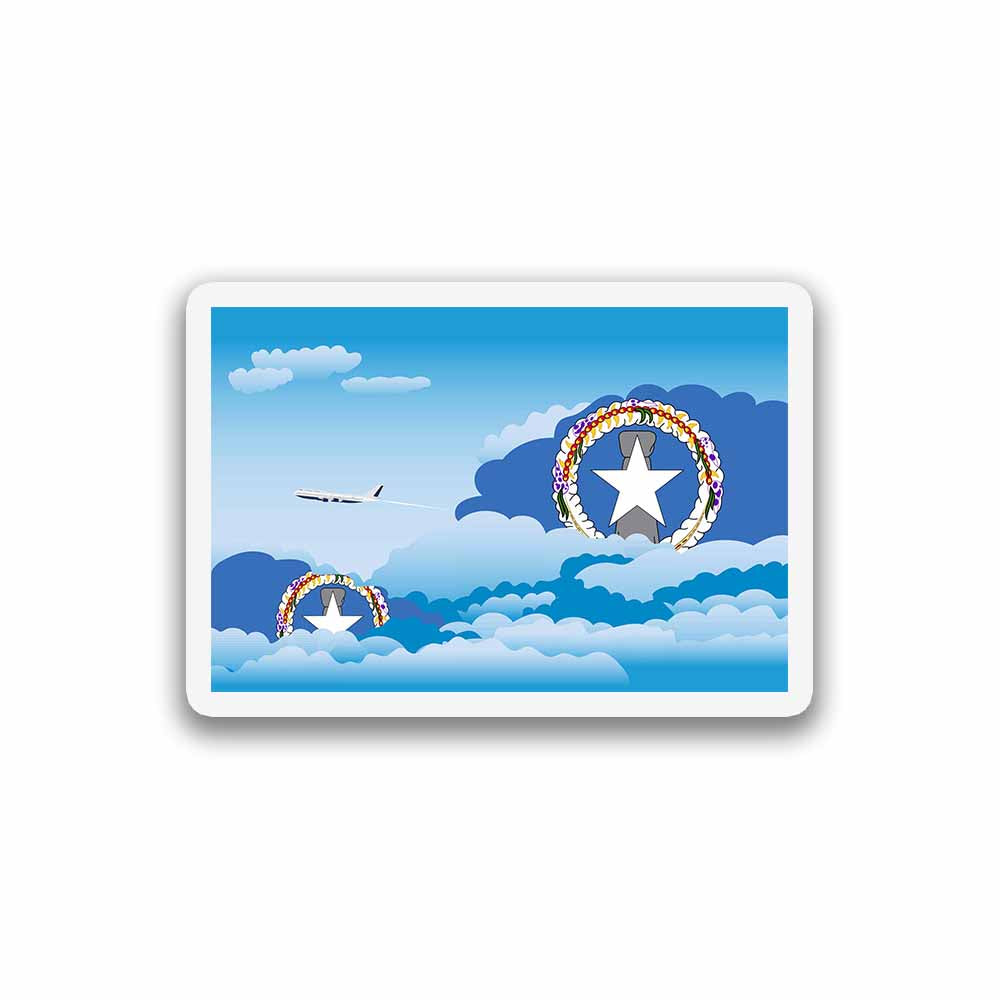 Northern Mariana Islands Airplane Day Clouds Sticker & Magnet