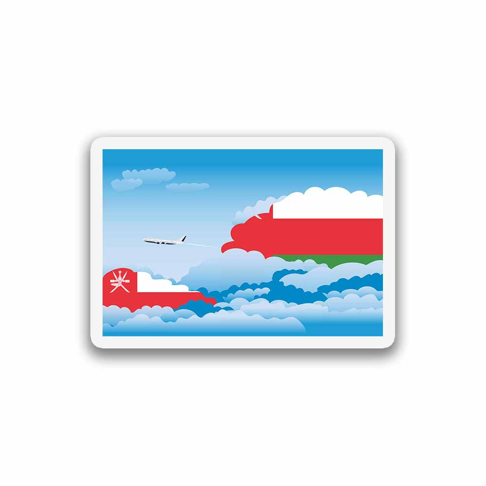 Oman Airplane Day Clouds Sticker & Magnet