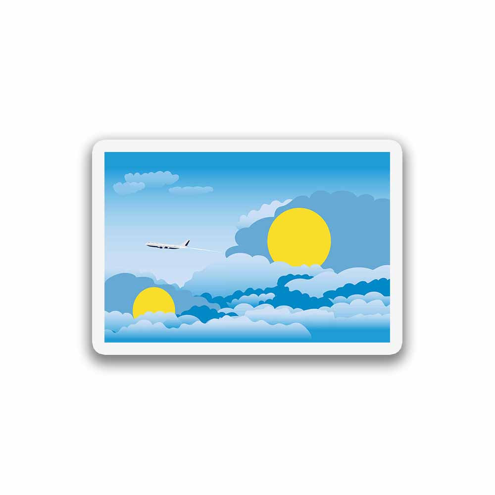 Palau Airplane Day Clouds Sticker & Magnet