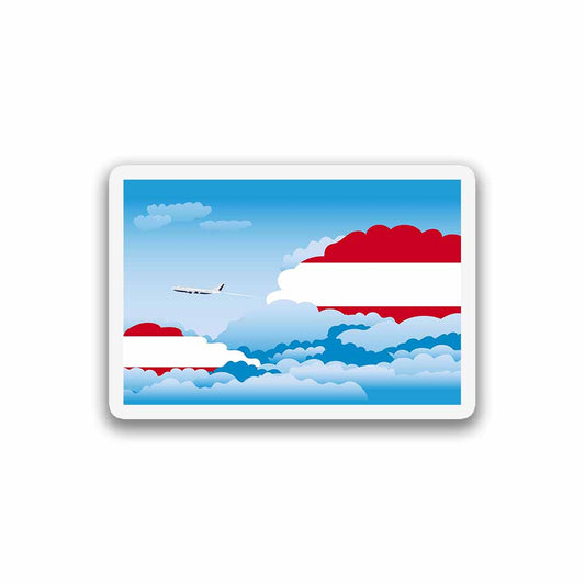 Austria Airplane Day Clouds Sticker & Magnet