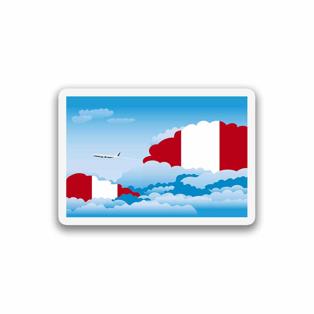 Peru Airplane Day Clouds Sticker & Magnet
