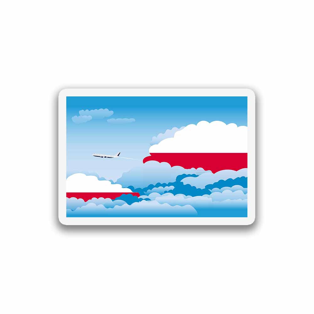 Poland Airplane Day Clouds Sticker & Magnet