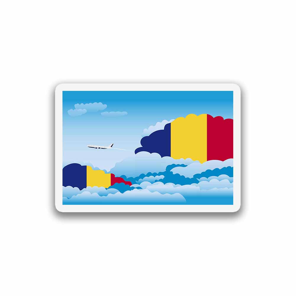 Romania Airplane Day Clouds Sticker & Magnet