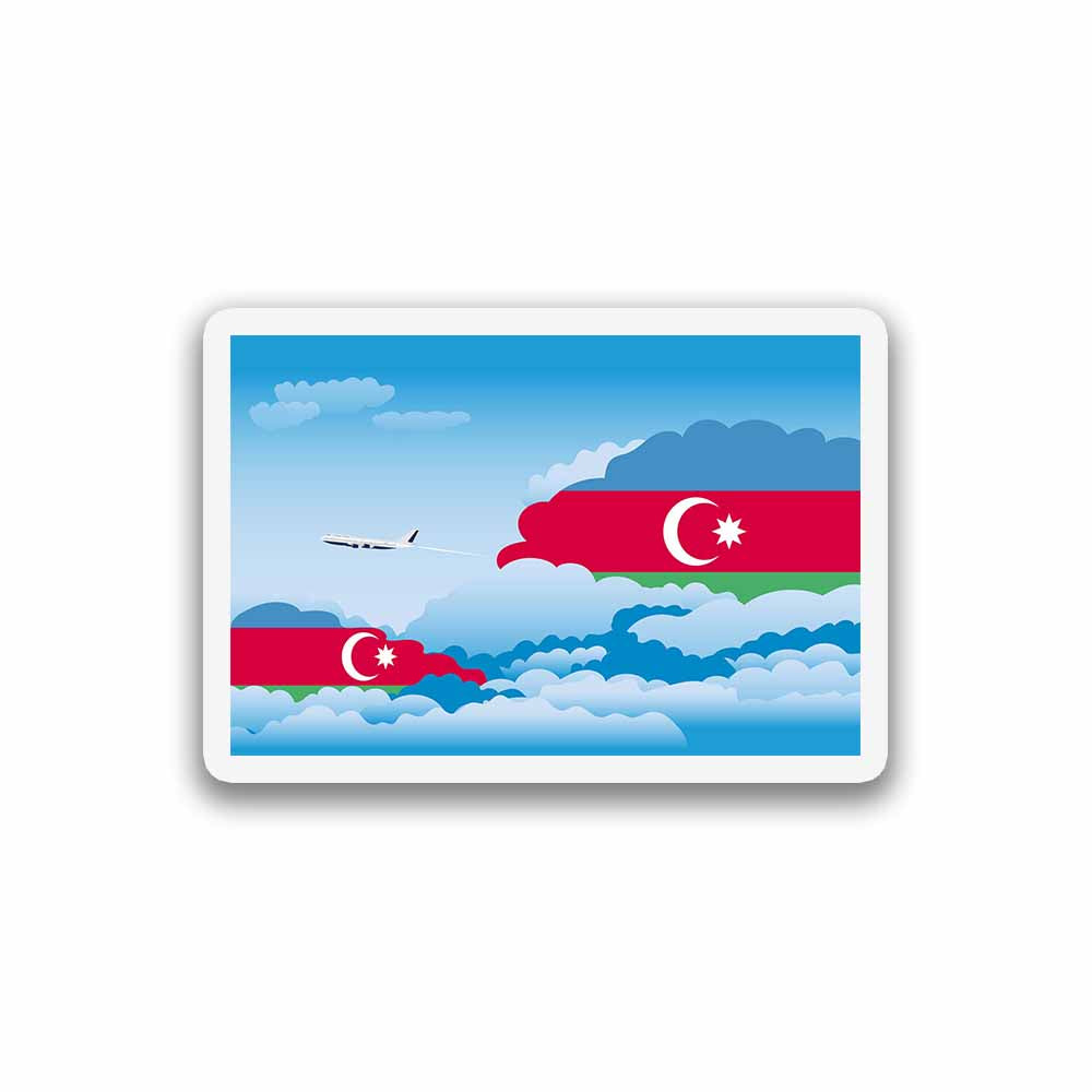 Azerbaijan Airplane Day Clouds Sticker & Magnet