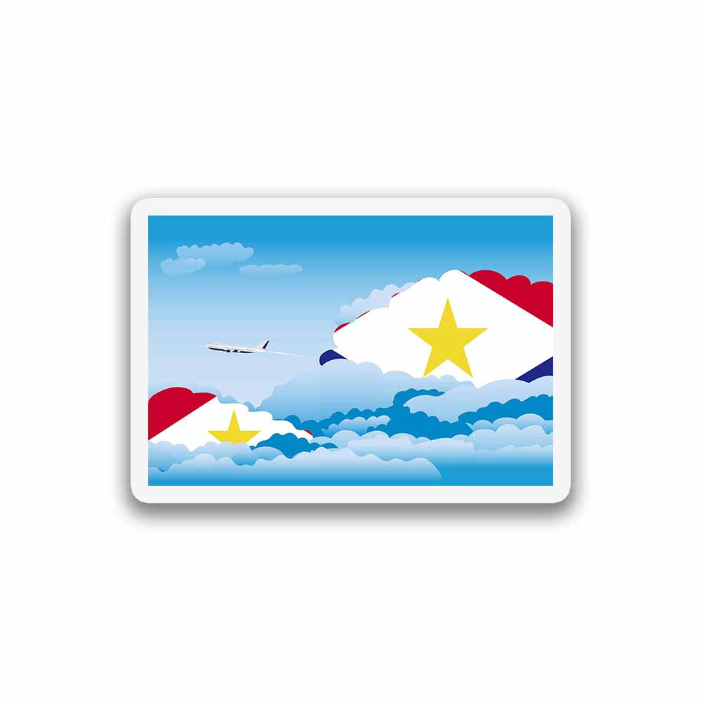 Saba Airplane Day Clouds Sticker & Magnet