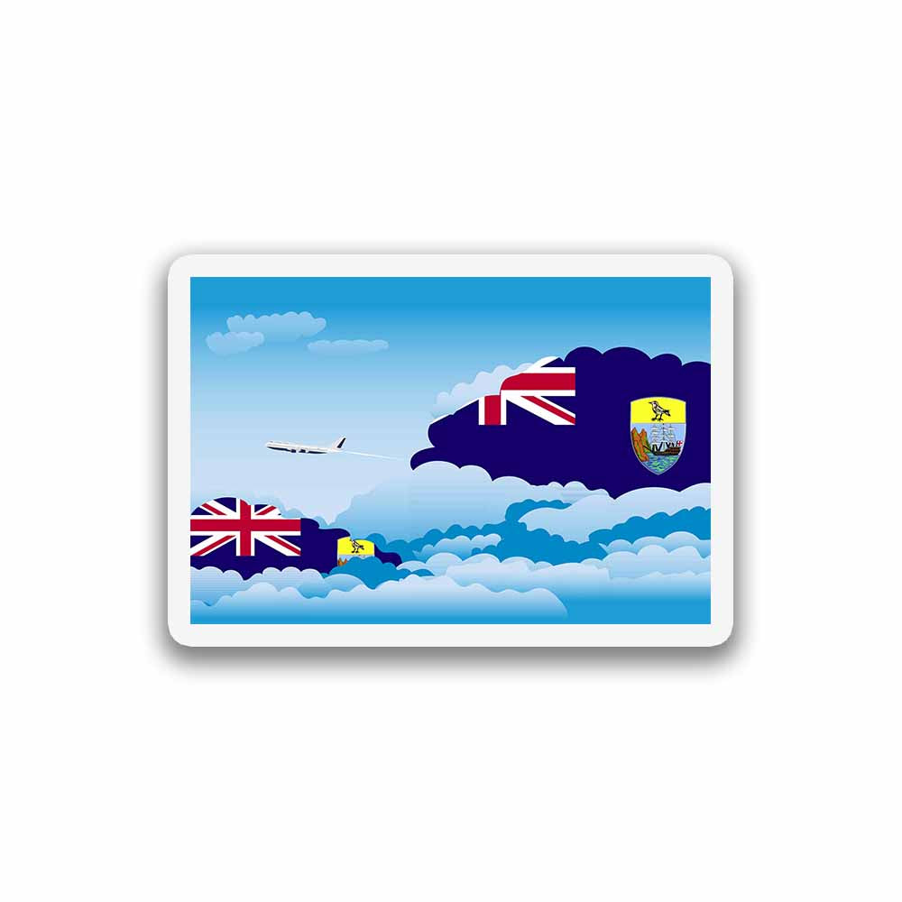 Saint Helena Airplane Day Clouds Sticker & Magnet