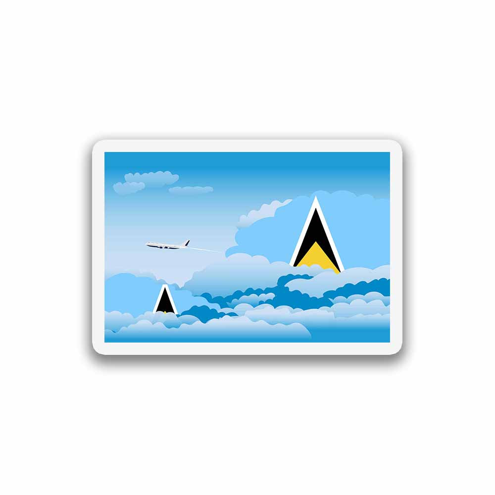 Saint Lucia Airplane Day Clouds Sticker & Magnet