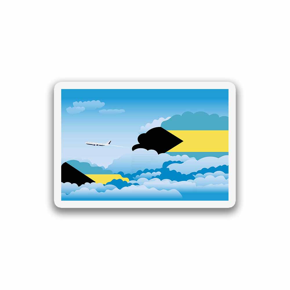 Bahamas Airplane Day Clouds Sticker & Magnet