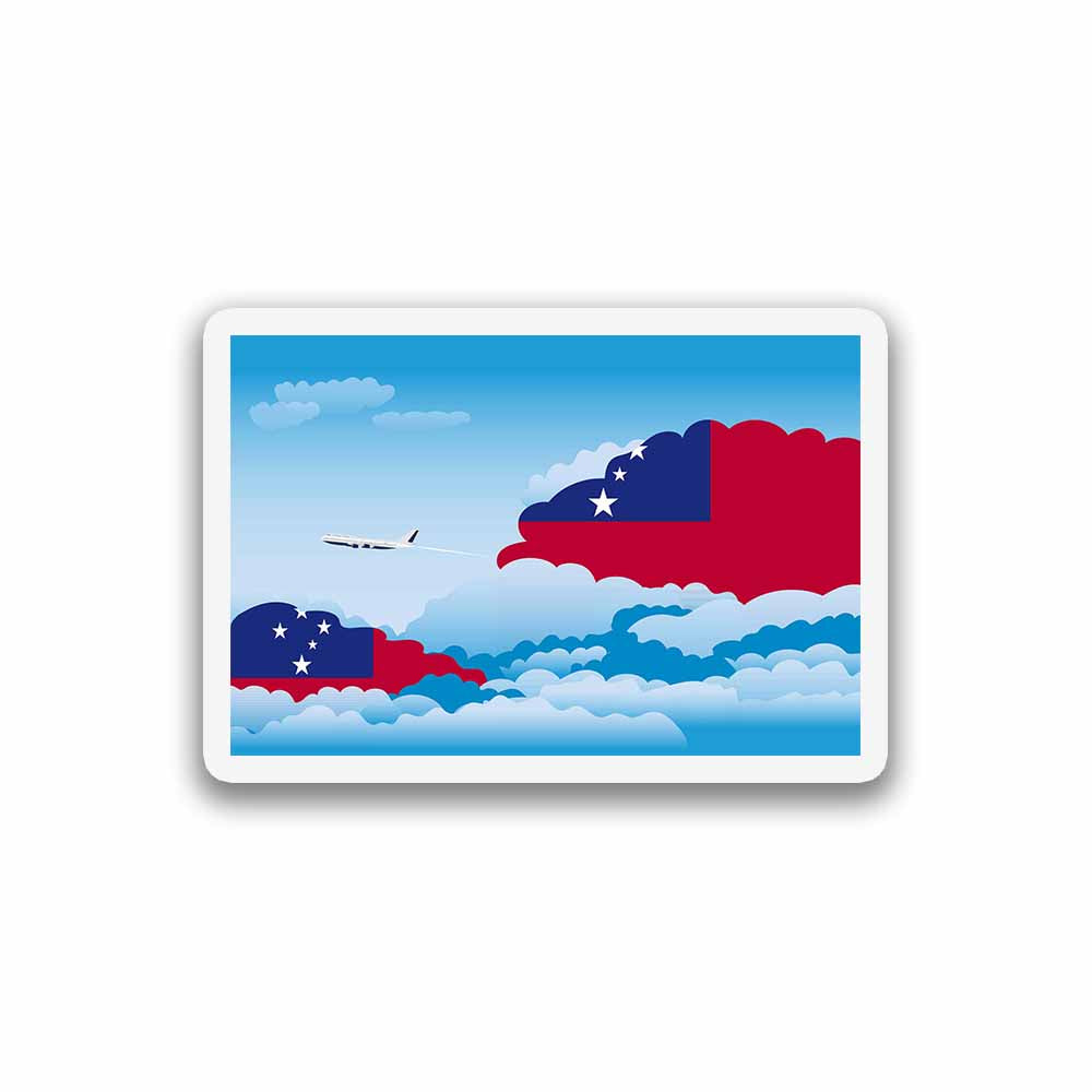 Samoa Airplane Day Clouds Sticker & Magnet